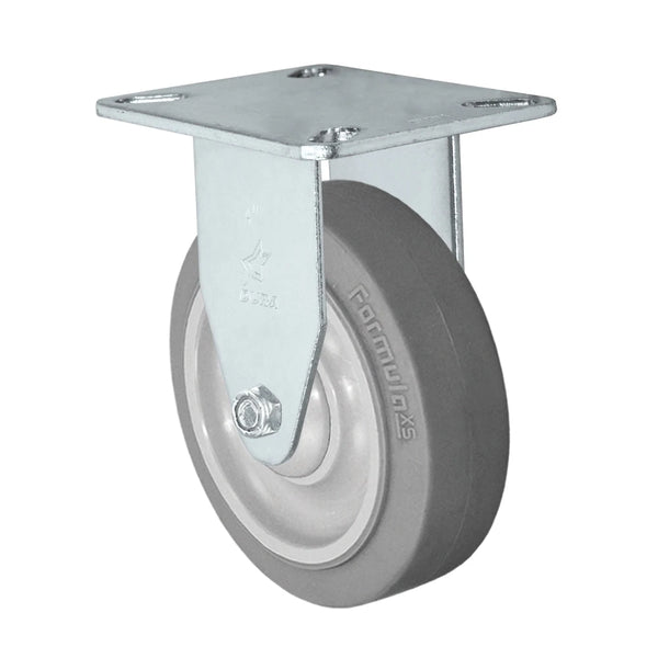 Durastar 3-1/2" x 1-1/4" FX Thermoplastic Rubber Rigid Caster - 230 Load Capacity w/ Precision Small Thread Guard, Choose Top Plate Option Durastar