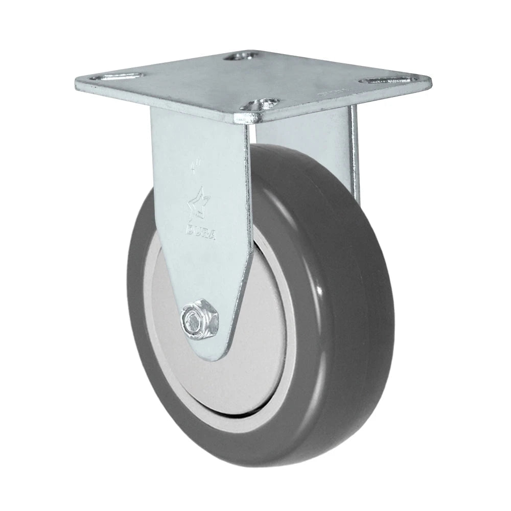 Durastar 3-1/2" x 1-1/4" Polyurethane on Polyolefin Rigid Caster - 275 Load Capacity w/ Precision Full Thread Guard, Choose Top Plate Option Durastar
