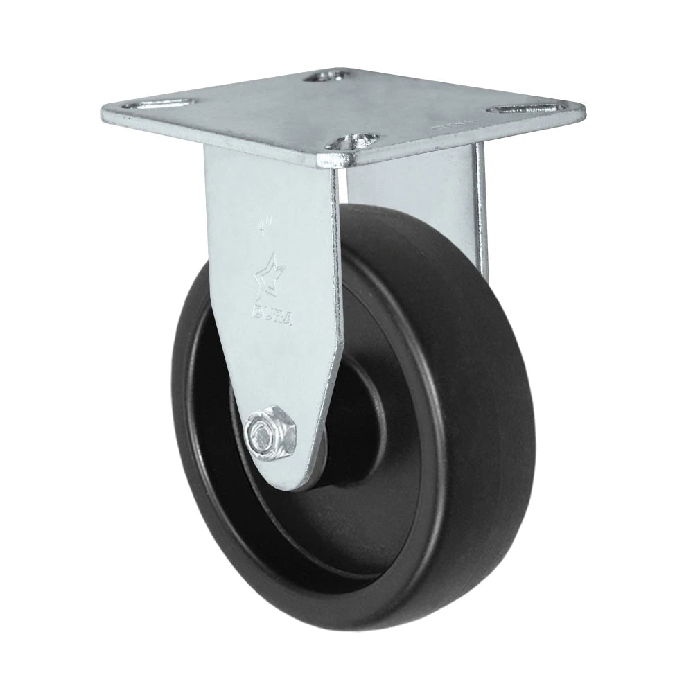 Durastar Light Medium Duty 24 Series - 4" x 1-1/4" Polyolefin Rigid Caster - 300 lb Capacity, Choose Top Plate Option Durastar