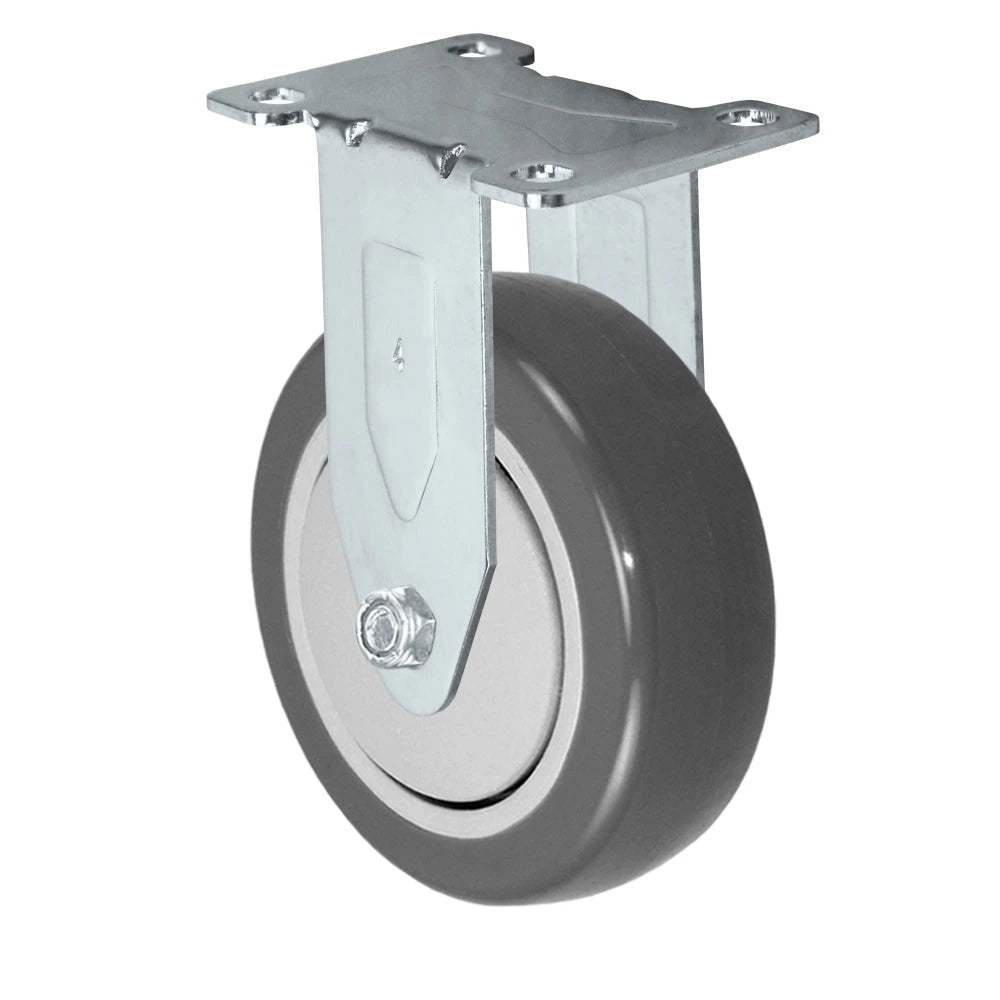 Durastar 4" x 1-1/4" Polyurethane on Polyolefin Rigid Caster - 300 Load Capacity w/ Choose Bearing, Choose Top Plate Option Durastar