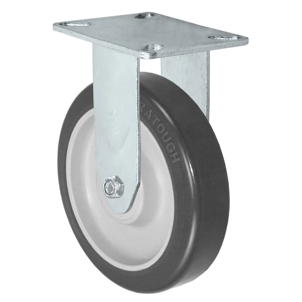 Durastar Light Medium Duty 24 Series - 4" x 1-1/4" Duratough Polyurethane on Polyolefin Rigid Caster - 325 lb Capacity, Choose Top Plate Option Durastar