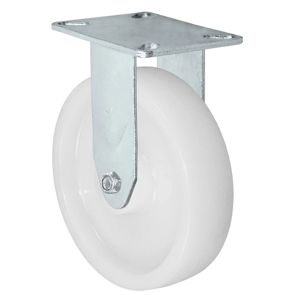 Durastar Light Medium Duty 24 Series - 5" x 1-1/4" Nylon Rigid Caster - 350 lb Capacity, Choose Top Plate Option Durastar