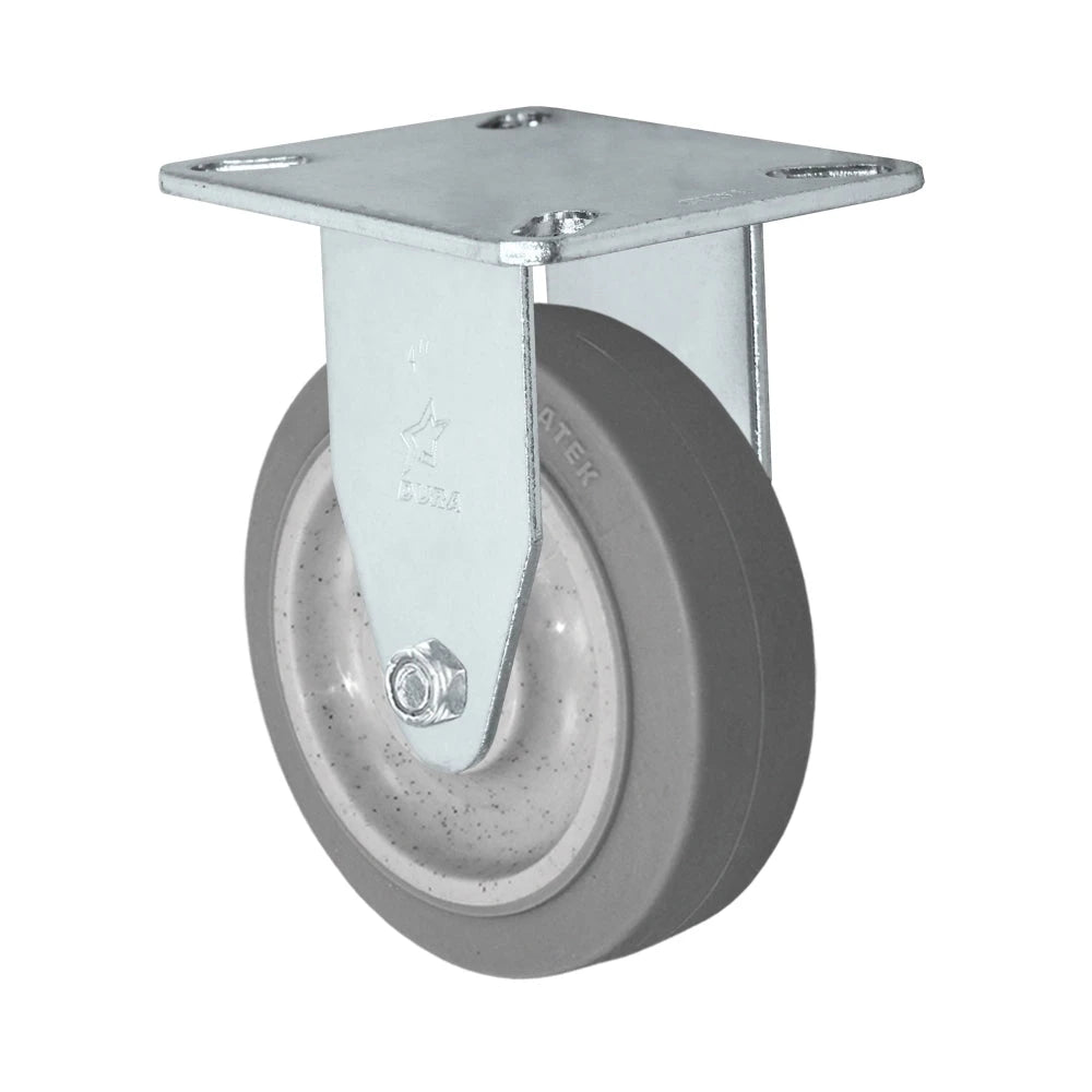 Durastar Light Medium Duty 24 Series - 5" x 1-1/4" Duratek High Tech Rubber Rigid Caster - 325 lb Capacity, Choose Top Plate Option Durastar