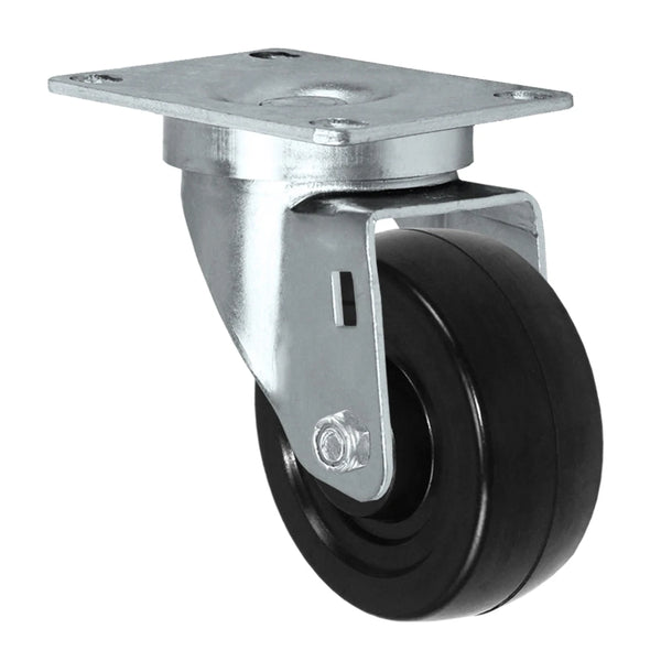 Durastar 3" x 1-1/4" Hard Rubber Swivel Caster - 275 Load Capacity w/ 3/8 Plain Bore, Choose Top Plate Option Durastar