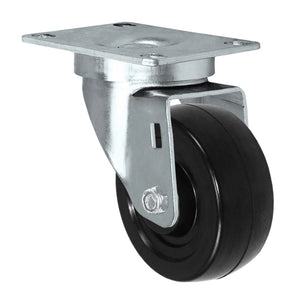 3" x 1-1/4" Hard Rubber Swivel Caster 3/8" Bore – 275 lb