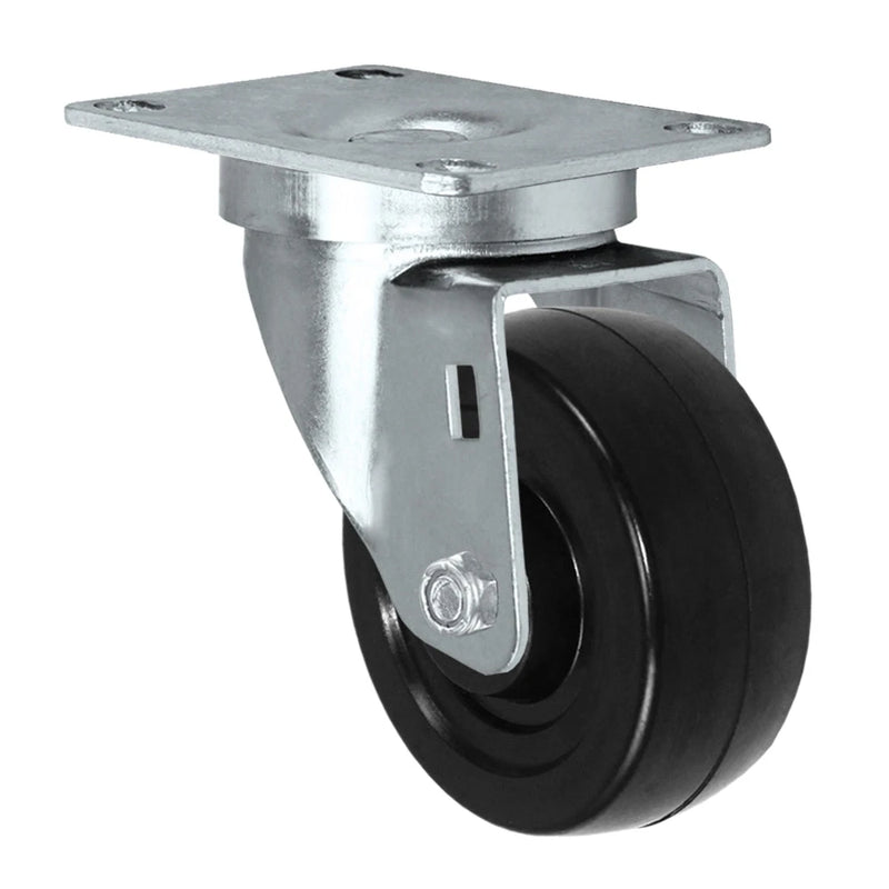 Durastar 3" x 1-1/4" Hard Rubber Swivel Caster - 275 Load Capacity w/ 3/8 Plain Bore, Choose Top Plate Option Durastar