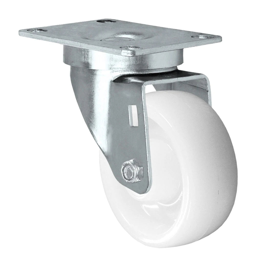 Durastar 3" x 1-1/4" Nylon Swivel Caster - 300 Load Capacity w/ 3/8 Plain Bore, Choose Top Plate Option Durastar