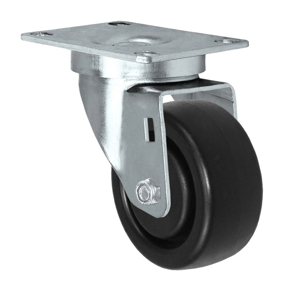 Durastar 3" x 1-1/4" Polyolefin Swivel Caster - 250 Load Capacity, Choose Top Plate Option Durastar