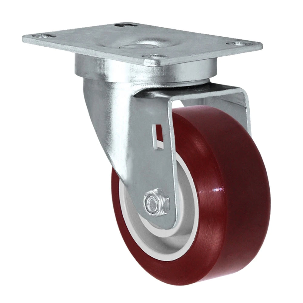 Durastar 3" x 1-1/4" Duratough Polyurethane on Polyolefin Swivel Caster - 275 Load Capacity, Choose Top Plate Option Durastar