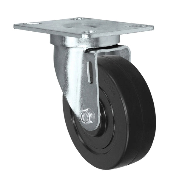 Durastar Light Medium Duty 24 Series - 4" x 1-1/4" Hard Rubber Swivel Caster - 300 lb Capacity, Choose Top Plate Option Durastar