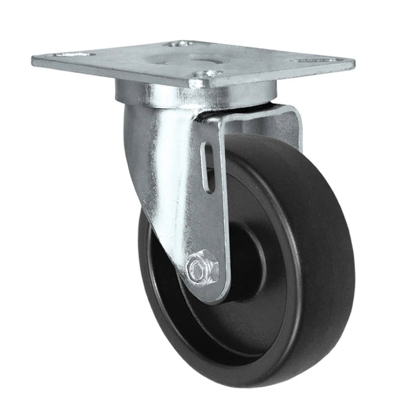 Durastar Light Medium Duty 24 Series - 4" x 1-1/4" Polyolefin Swivel Caster - 300 lb Capacity, Choose Top Plate Option Durastar