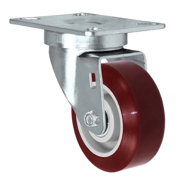 Durastar Light Medium Duty 24 Series - 4" x 1-1/4" Duratough Polyurethane on Polyolefin Swivel Caster - 325 lb Capacity, Choose Top Plate Option Durastar