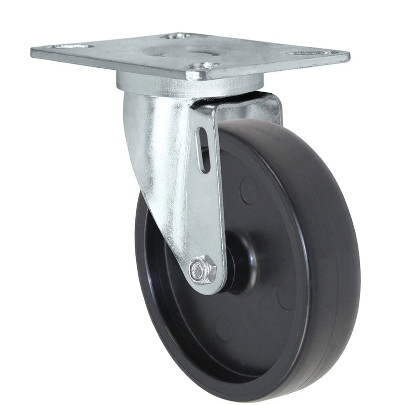 Durastar Light Medium Duty 24 Series - 5" x 1-1/4" Polyolefin Swivel Caster - 325 lb Capacity, Choose Top Plate Option Durastar