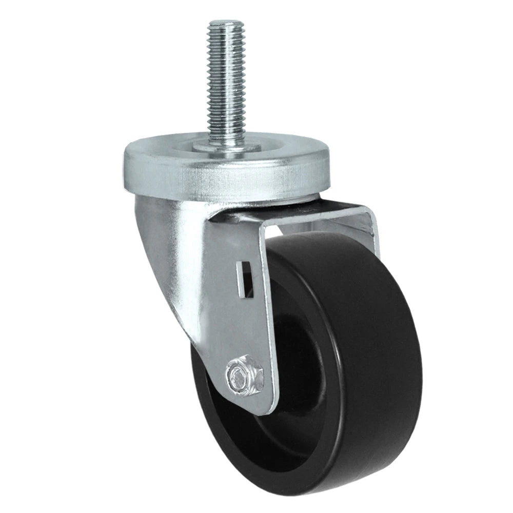 Durastar 5" x 1-1/4" Polyolefin Swivel Threaded Stem Caster - 325 lb Capacity Durastar