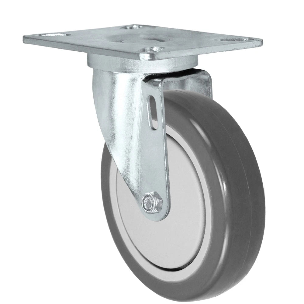 Durastar Light Medium Duty 24 Series - 5" x 1-1/4" Polyurethane on Polyolefin Swivel Caster - 325 lb Capacity, Choose Top Plate Option Durastar