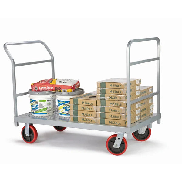 Raymond Heavy Duty Platform Truck – 2,400 lb Capacity, Dual Handles, 8" Quiet Poly Casters – Models 3967 & 3968