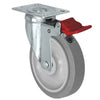 Durastar 5" x 1-1/4" FX Thermoplastic Rubber Swivel Caster - 315 lb Capacity, 2-3/8" x 3-5/8" Top Plate Durastar