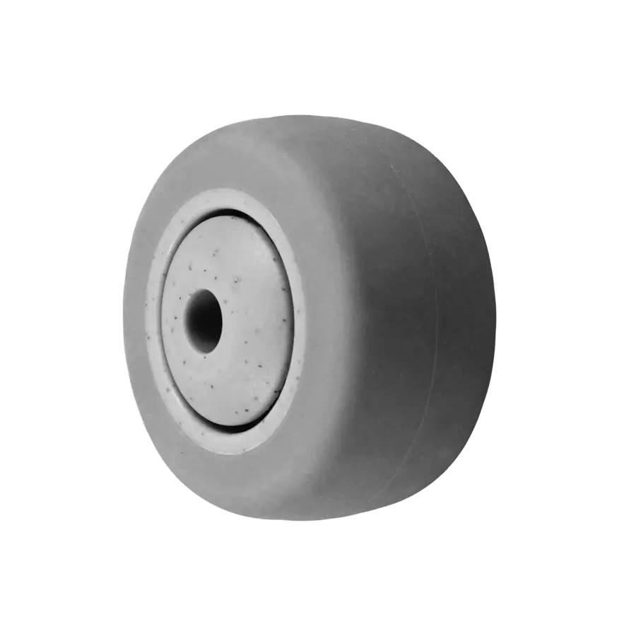 Durastar 2-1/2" x 1-1/4" Duratek High Tech Rubber Wheel, 150 lbs Capacity and 3/8" Precision Small Thread Guard -  | CasterHQ