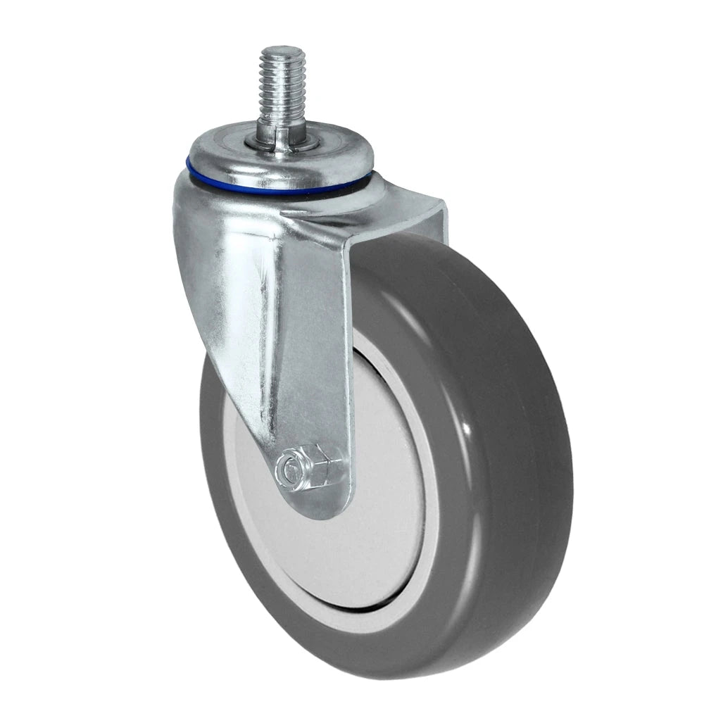 Durastar Light Medium Duty 26 Series - 4" x 1-1/4" Polyurethane on Polyolefin Threaded Stem Caster - 300 lb Capacity, Precision Small Thread Guard, & 1/2"-13 x 3/4" Threaded Stem Durastar