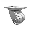 Dual-Wheel 3.25" Cast Iron Caster with 6.25"x4.5" Plate, Low Profile Albion-Casters