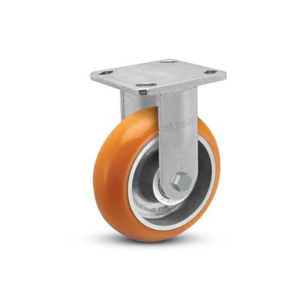 Albion Casters 6" x 2" Maintenance-Free Ergonomic Rigid Caster | MAX Efficiency Orange Wheel | 1250 lb Load Capacity | USA-Made | 4" x 4.5" Plate - 28AN06228R Albion-Casters