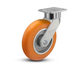 Albion 28AN08228S01 8" x 2" Orange Ergonomic Swivel Caster – 1500 lb