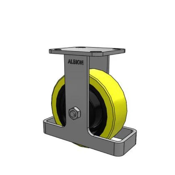 Albion Casters 6" x 2" Maintenance-Free Rigid Caster - HD Poly on Iron Wheel with Toe Guard & 4" x 4.5" Plate | USA Made | Ergonomic & Durable Albion-Casters