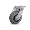 Albion Casters 6" x 2" Ergonomic Swivel Caster with Performance Rubber Donut Wheel and Swivel Lock - 4" x 4.5" Plate | Heavy-Duty Industrial Caster - Model 28XR06228SL Albion-Casters
