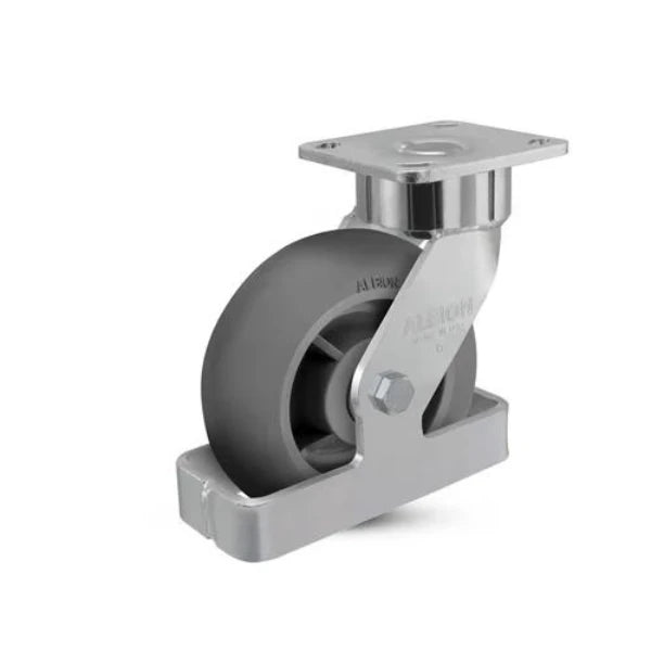 Albion Casters 6" x 2" Ergonomic Swivel Caster with Performance Rubber Donut Wheel, Toe Guard, and 4" x 4.5" Plate - Model 28XR06228STO for Industrial Use Albion-Casters