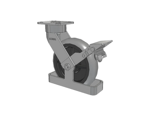 Albion 28XR08228SFBKTO 8" x 2" Rubber Ergonomic Caster w/ Brake