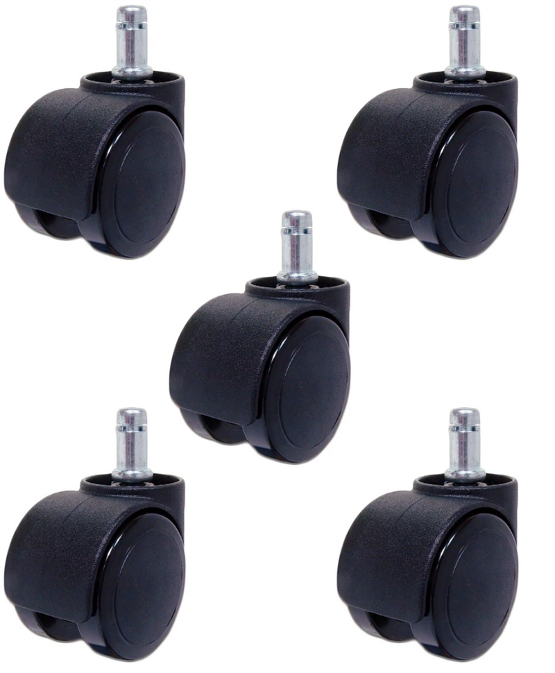 75mm (3") Office Chair Caster Set of 5 - 750 lbs Capacity Per Set of 5 CasterHQ