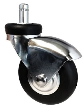3" Premium Black Neoprene Rubber Wheel Chair Caster - 110 lbs Capacity CasterHQ