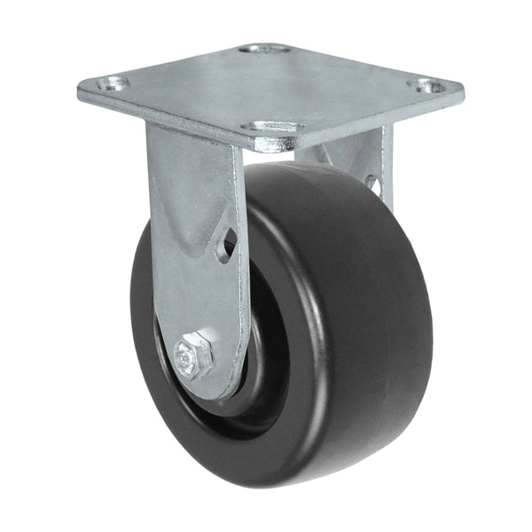 Durastar Medium Heavy Duty 30 Series - 4" x 2" HD Polyolefin Rigid Caster - 700 lb Capacity, 4 x 4-1/2 Top Plate Durastar