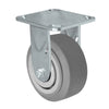 Durastar Medium Heavy Duty 30 Series - 4" x 2" Duratek High Tech Rubber Rigid Caster - 450 lb Capacity, 4 x 4-1/2 Top Plate Durastar