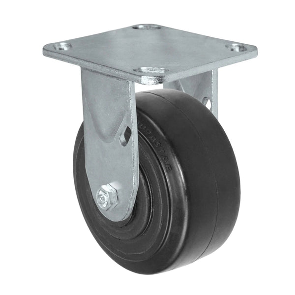 Durastar Medium Heavy Duty 30 Series - 4" x 2" Rubber on Glass-filled Nylon Rigid Caster - 400 lb Capacity, 4 x 4-1/2 Top Plate Durastar