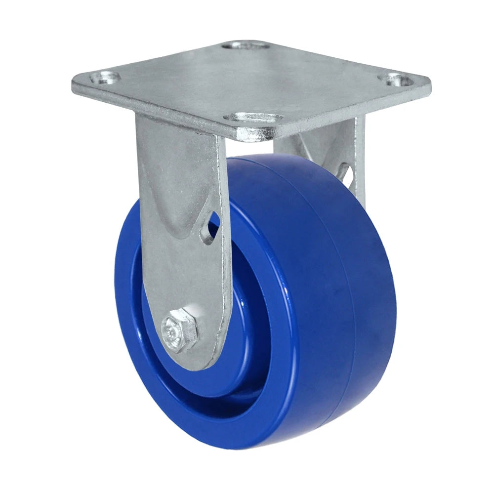 Durastar Medium Heavy Duty 30 Series - 4" x 2" Solid Polyurethane Rigid Caster - 800 lb Capacity, 4 x 4-1/2 Top Plate | Choose Bearing Options Durastar