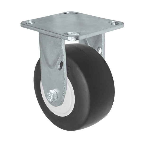Durastar Medium Heavy Duty 30 Series - 4" x 2" Thermoplastic Rubber Rigid Caster - 300 lb Capacity, 4 x 4-1/2 Top Plate Durastar