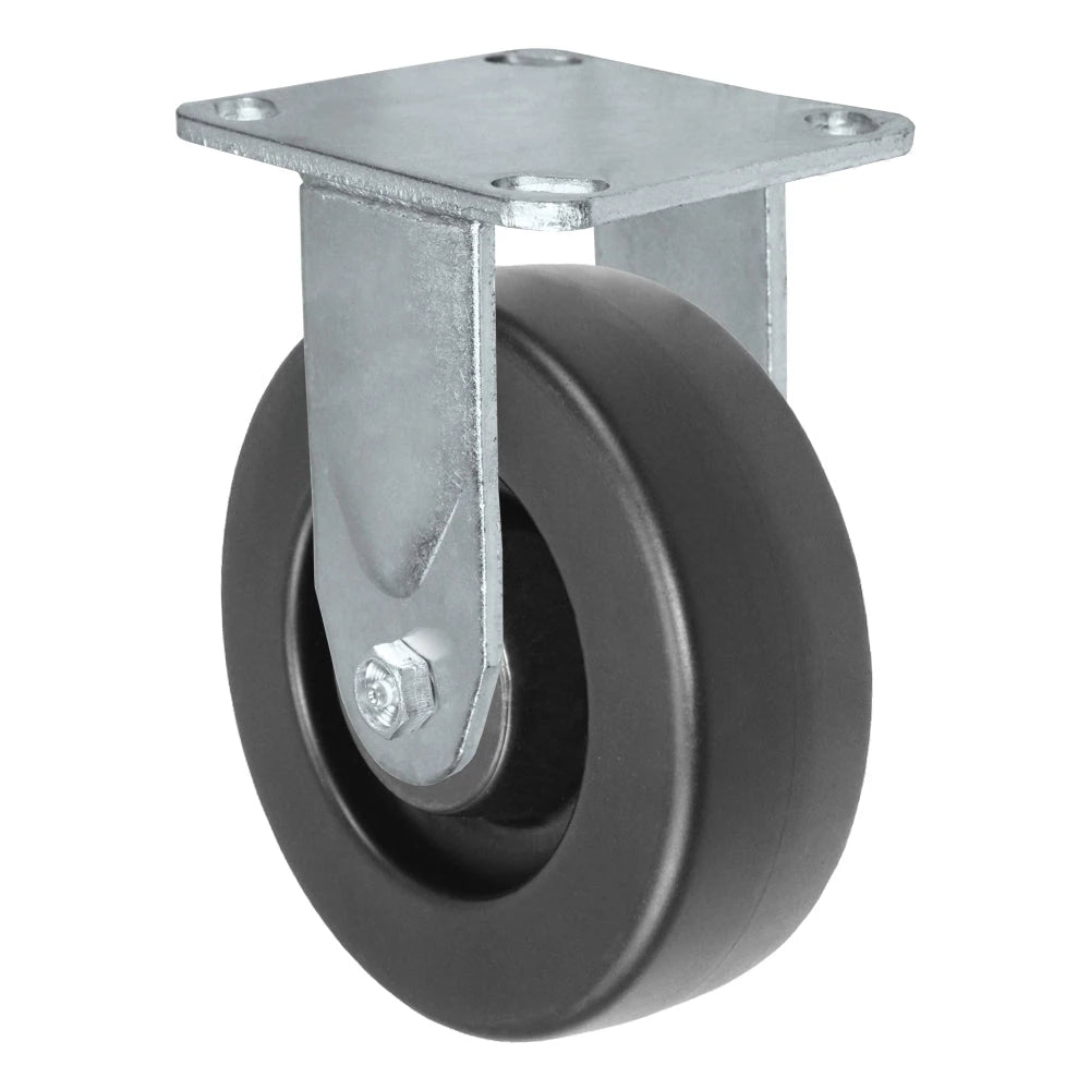 Durastar Medium Heavy Duty 30 Series - 5" x 2" HD Polyolefin Rigid Caster - 900 lb Capacity, 4 x 4-1/2 Top Plate | Choose Bearing Options Durastar