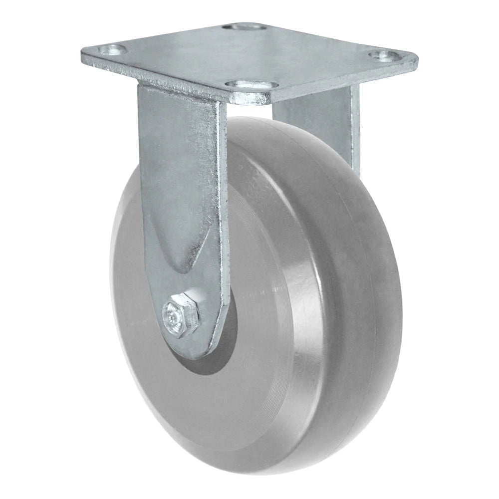 Durastar Medium Heavy Duty 30 Series - 5" x 2" HD Solid Polyurethane on Glass-filled Nylon Rigid Caster - 1250 lb Capacity, 4 x 4-1/2 Top Plate | Choose Bearing Options Durastar