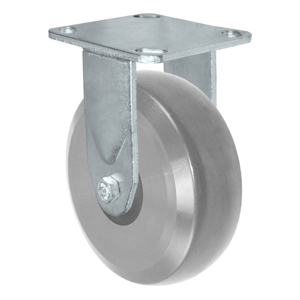 Durastar Medium Heavy Duty 30 Series - 5" x 2" HD Solid Polyurethane on Glass-filled Nylon Rigid Caster - 1250 lb Capacity, 4 x 4-1/2 Top Plate | Choose Bearing Options Durastar