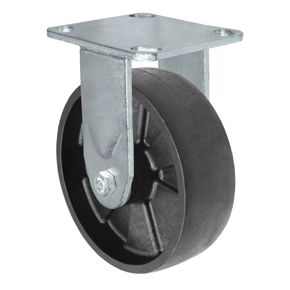 Durastar Medium Heavy Duty 30 Series - 5" x 2" Glass-filled Nylon Rigid Caster - 1000 lb Capacity, 4 x 4-1/2 Top Plate | Choose Bearing Options Durastar