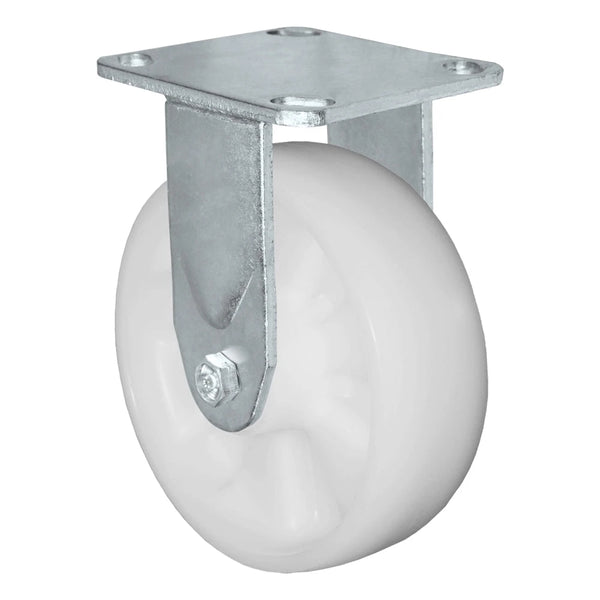 Durastar Medium Heavy Duty 30 Series - 5" x 2" Nylon Rigid Caster - 1000 lb Capacity, 4 x 4-1/2 Top Plate | Choose Bearing Options Durastar