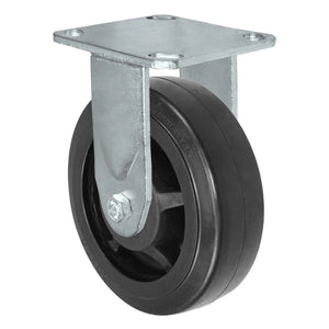 Durastar Medium Heavy Duty 30 Series - 5" x 2" Rubber on Glass-filled Nylon Rigid Caster - 450 lb Capacity, 4 x 4-1/2 Top Plate | Choose Bearing Options Durastar