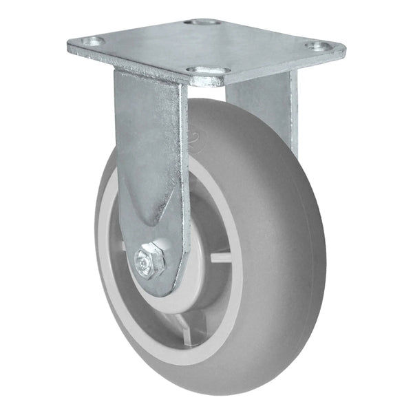 Durastar Medium Heavy Duty 30 Series - 6" x 2" Donut Thermoplastic Rubber Rigid Caster - 500 lb Capacity, 4 x 4-1/2 Top Plate | Choose Bearing Options Durastar