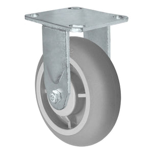 Durastar Medium Heavy Duty 30 Series - 6" x 2" Donut Thermoplastic Rubber Rigid Caster - 500 lb Capacity, 4 x 4-1/2 Top Plate | Choose Bearing Options Durastar