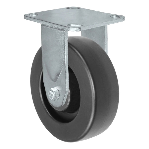 Durastar Medium Heavy Duty 30 Series - 6" x 2" HD Polyolefin Rigid Caster - 1000 lb Capacity, 4 x 4-1/2 Top Plate | Choose Bearing Options Durastar