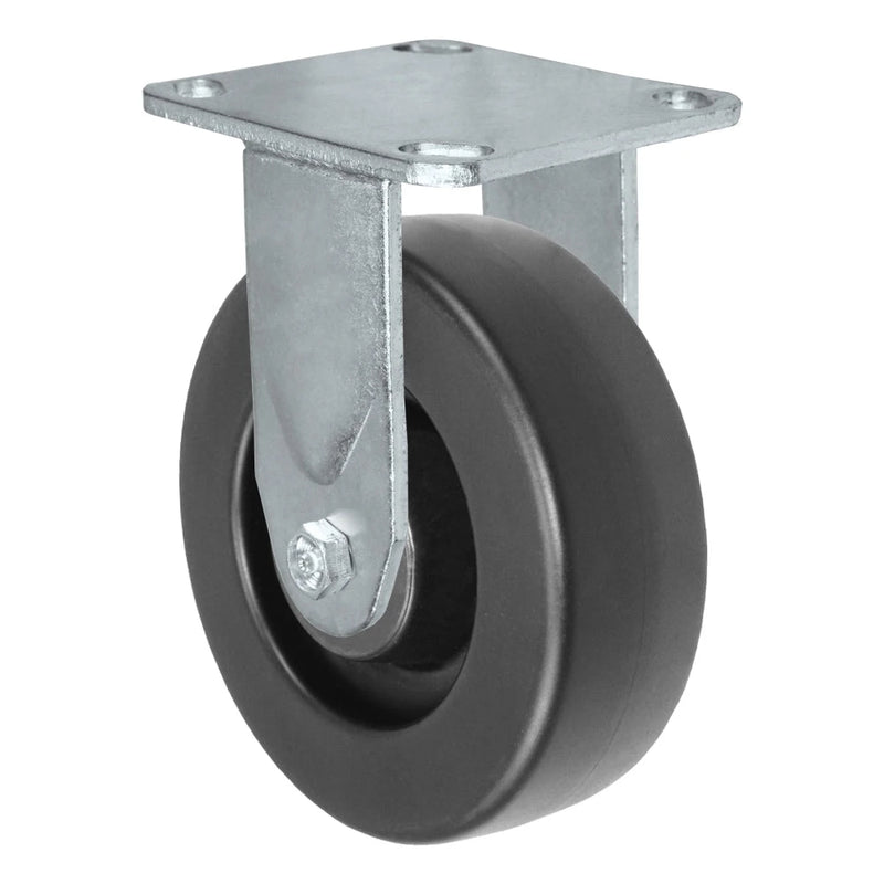 Durastar Medium Heavy Duty 30 Series - 6" x 2" HD Polyolefin Rigid Caster - 1000 lb Capacity, 4 x 4-1/2 Top Plate | Choose Bearing Options Durastar