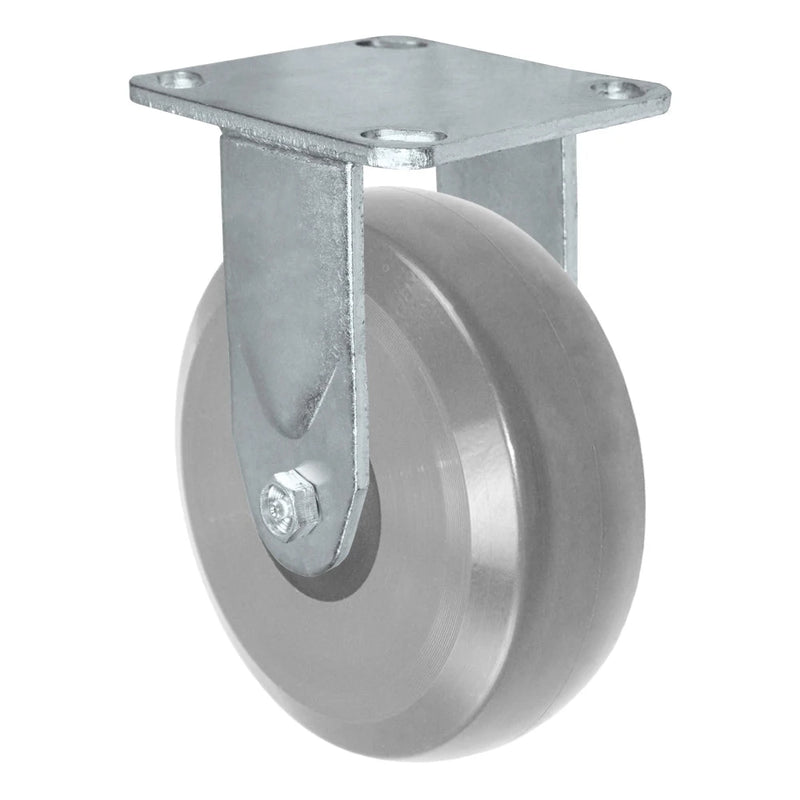 Durastar Medium Heavy Duty 30 Series - 6" x 2" HD Solid Polyurethane on Glass-filled Nylon Rigid Caster - 1250 lb Capacity, 4 x 4-1/2 Top Plate Durastar