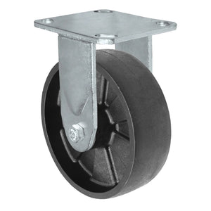 Durastar Medium Heavy Duty 30 Series - 6" x 2" Glass-filled Nylon Rigid Caster - 1200 lb Capacity, 4 x 4-1/2 Top Plate | Choose Bearing Options Durastar