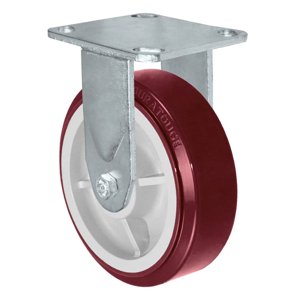 Durastar Medium Heavy Duty 30 Series - 6" x 2" Duratough Polyurethane on Polyolefin Rigid Caster - 900 lb Capacity, 4 x 4-1/2 Top Plate | Choose Bearing Options Durastar
